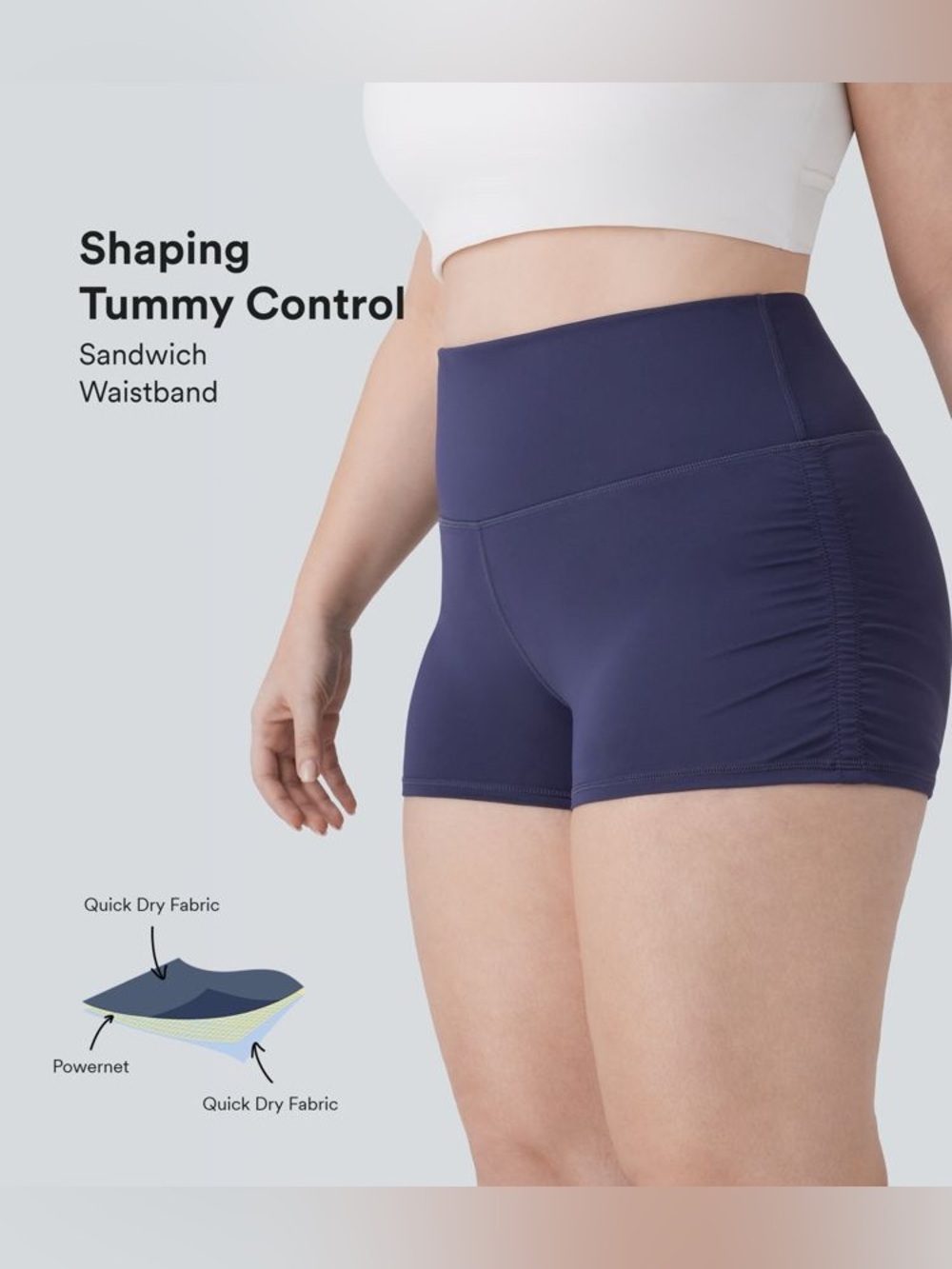 Halara SoftlyZero™ m High Waisted Tummy Control Ruched Running Shorts 2.5'' 1x